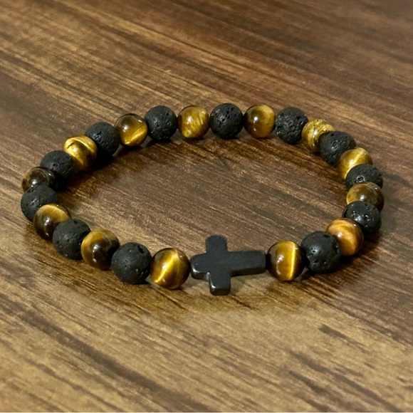 Handmade Beaded Cross Bracelet Father & Son Set - Picture 2 of 4